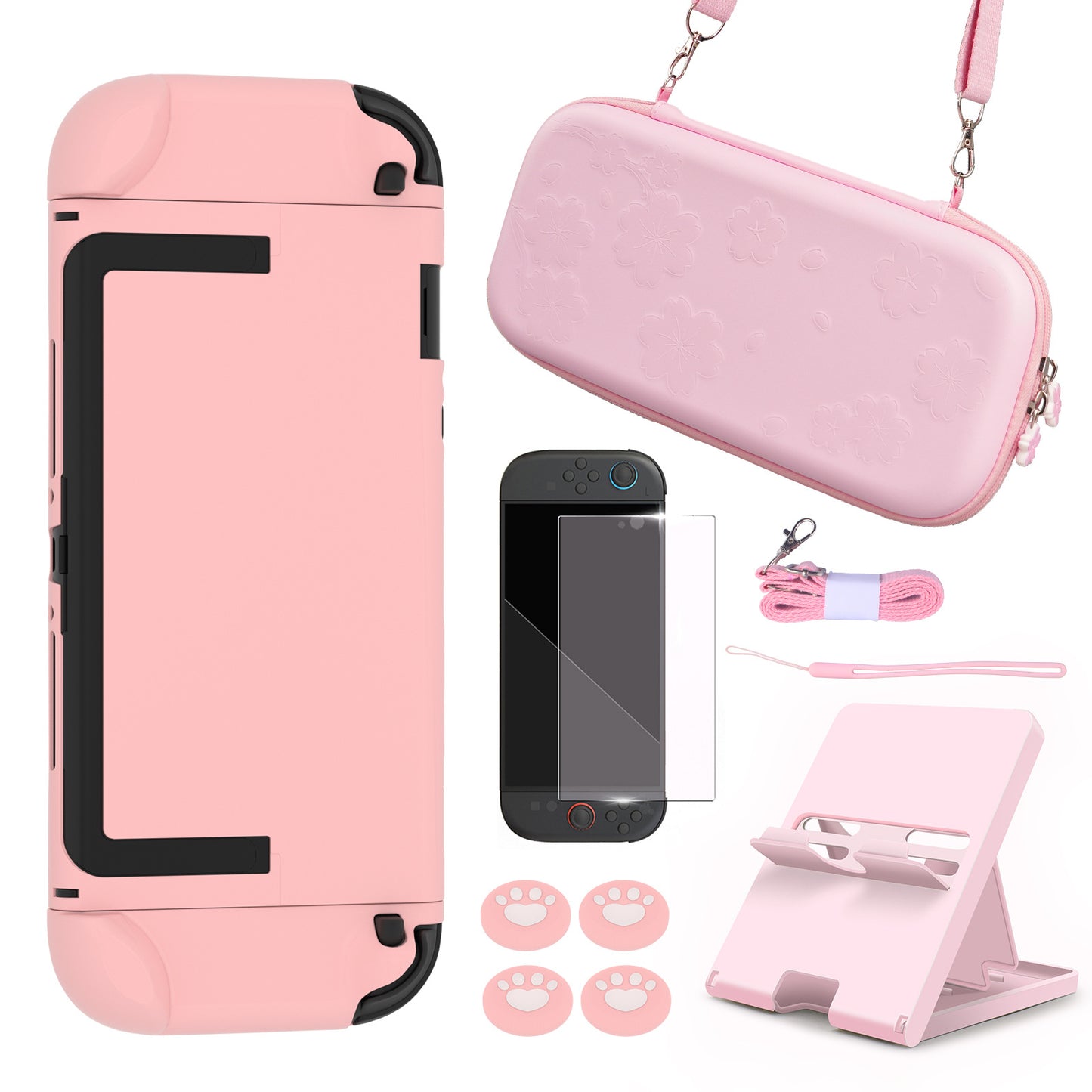 Suitable for Nintendo Switch 2 Sakura Storage Protection Kit Game Console Protective Case Host Package Tempered Film