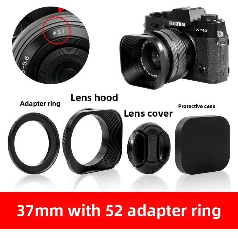 Square hood for Canon Sony Conn 16-50 Fuji 15-45/35 f2 52/43/46 mm Digital camera accessories