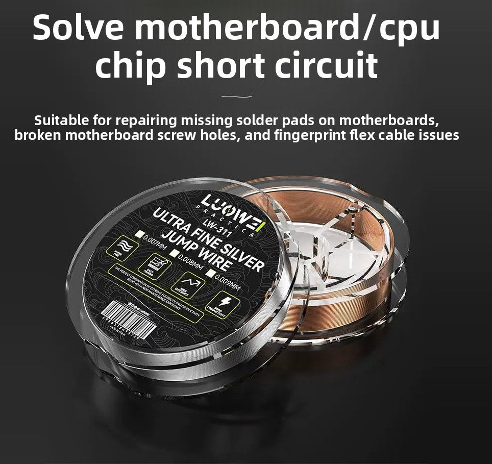 Ultra Fine Silver Jump Wire 0.01/0 02/0.007/008/0.009 Silver Copper Flying Wire, iPhone main board Fingerprint Phone Repair tools