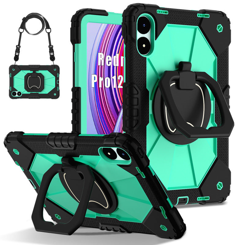 Applicable Redmi Leather Case Redmi Pad pro 12.1 inch 2024 three anti-rotation bracket silicone protective case protective Accessories