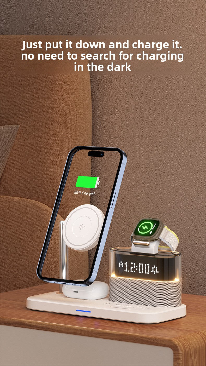 Magnetic wireless charger 3-in-1 wireless charging Clock  for Apple 3-in-1
