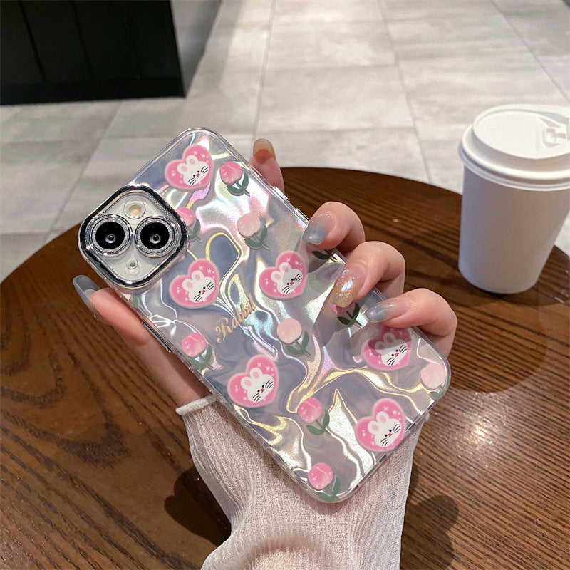 Accessories Cartoon Water Ripple Rabbit for Apple 15Pro Mobile Phone Case iPhone14Pro Max Lens Film 13/12 Female