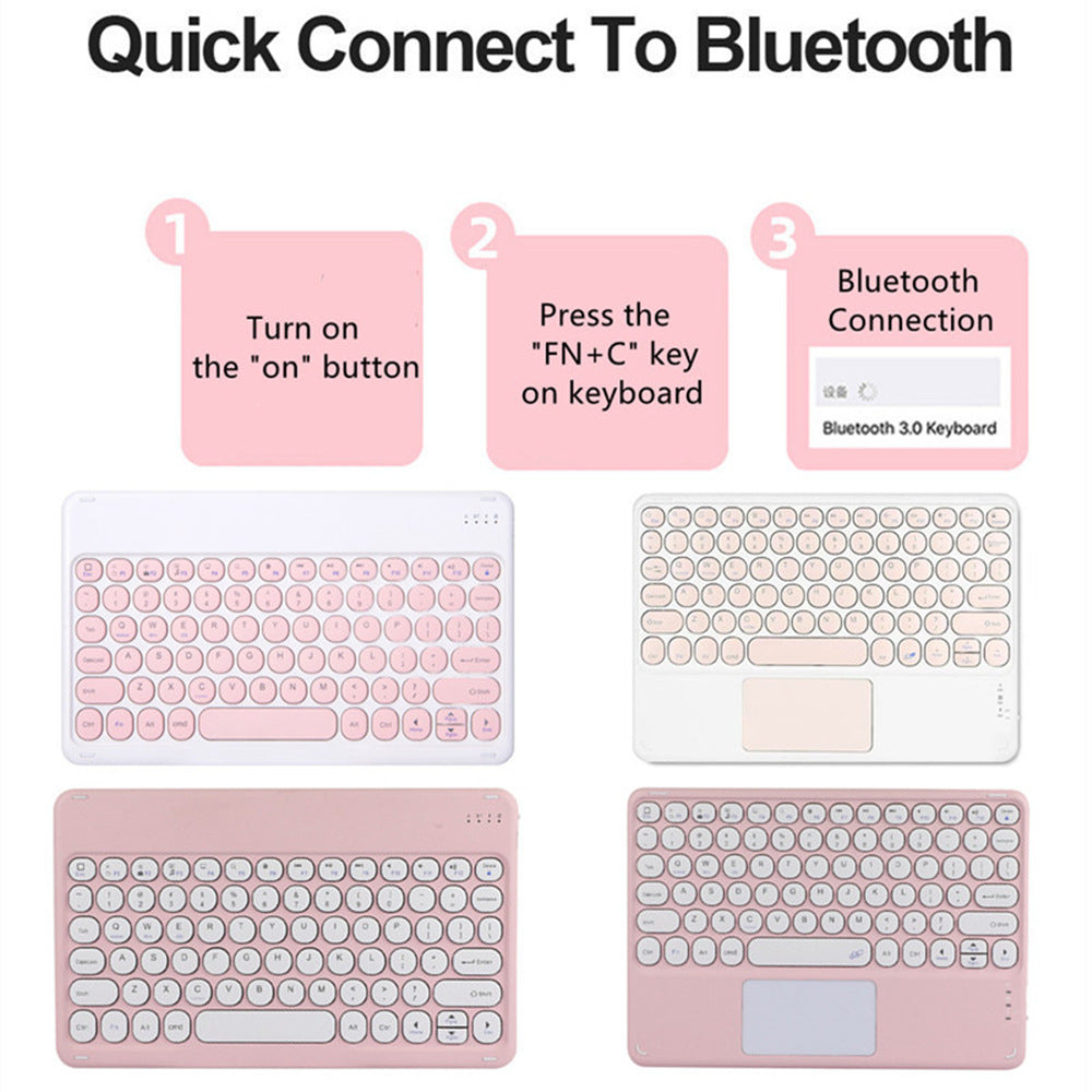 Suitable for ipad pro11 bluetooth keyboard case 10.2 round keycap Air4 pen slot leather case magnetic keyboard and mouse cover protective Accessories