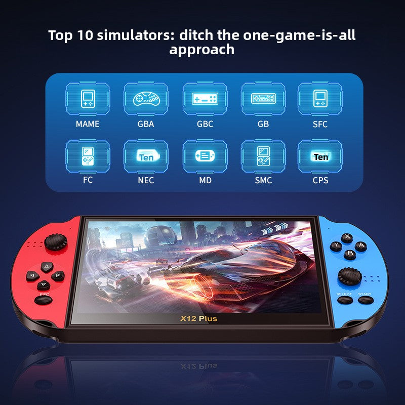 7.1" inch X12PLUS IPS HD Linux Dual Models 3000mAh rechargable 2.4G wireless gamepad games Handheld Game Player console Mini arcade 8 big emulator retro PSP handheld FC GBA
