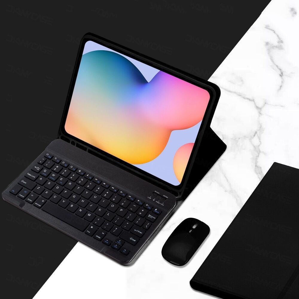 Applicable Samsung Tablet S6Lite Bluetooth Keyboard S7 Leather Case A8 Silicone A7 Pen Slot Silicone S8 Protective Case Mouse protective Accessories