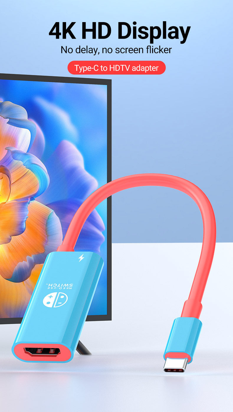 Switch converter type-c adapter cable mobile phone computer same screen cable 4k30hz video high definition screen cable