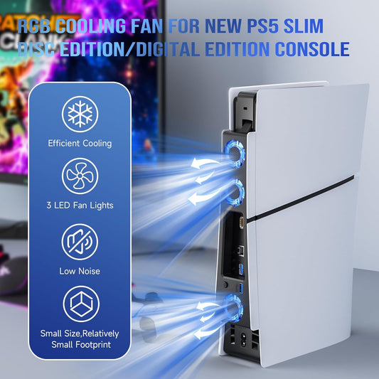 PS5 SLIM host rear fan PS5 thin machine radiator game console temperature control fan cooler