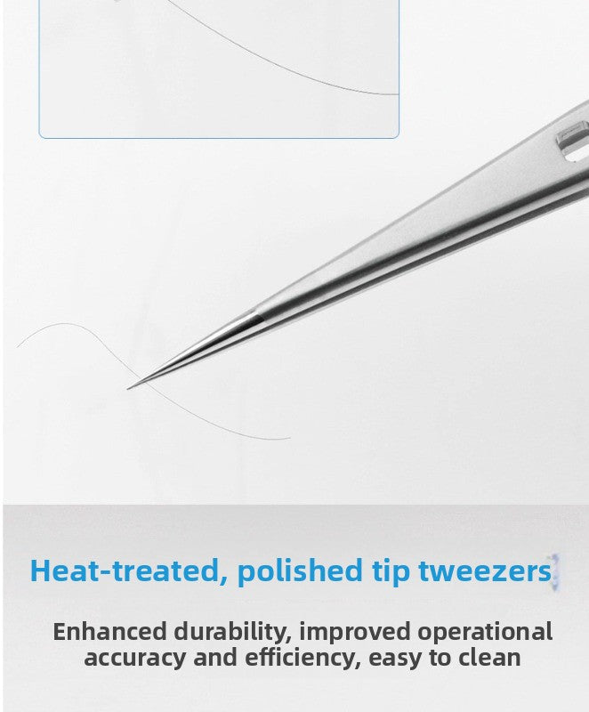 Stainless steel bend, extra hard antimagnetic tweezers, high precision straight bend pointed tweezers, mobile phone repair, anti-static repair tools