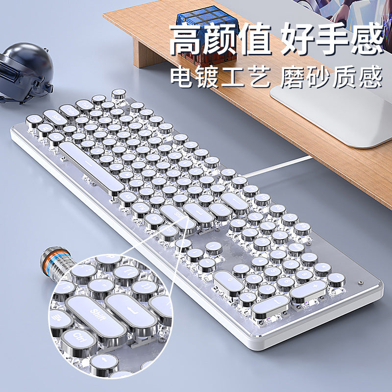 (Shipping fee not included) E-sports wired mechanical keyboard Metal keycap Mechanical axis keyboard and mouse headset Punk game keyboard and mouse wholesale