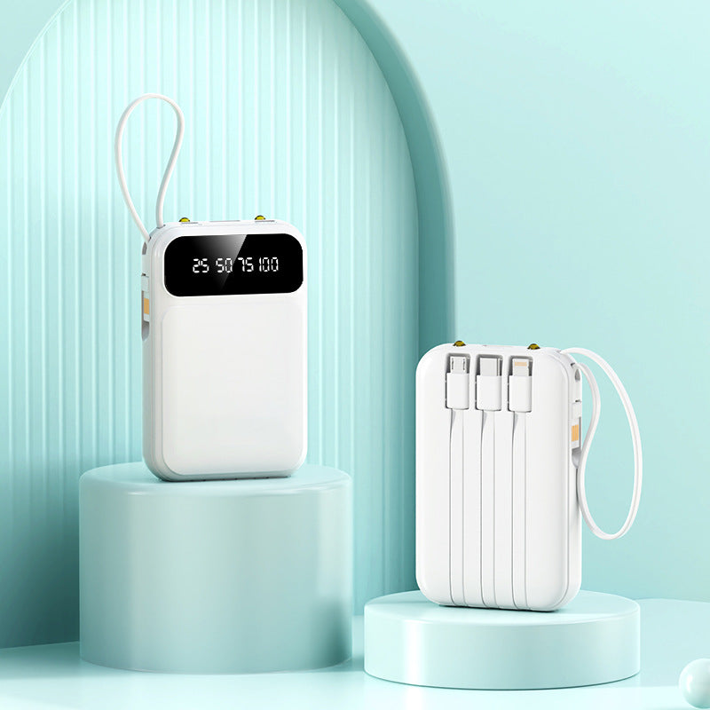 Power bank super fast charging mini with its own cable 20000mAh mobile power supply