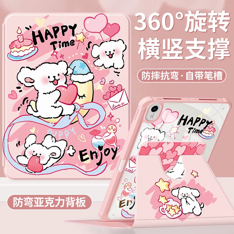 For Huawei matepadair protective case 2025 matepad11 tablet case padse with pen slot pro12.2 rotation 2023 all-inclusive 115s soft light version acrylic 2 cute cat Tablet Accessories