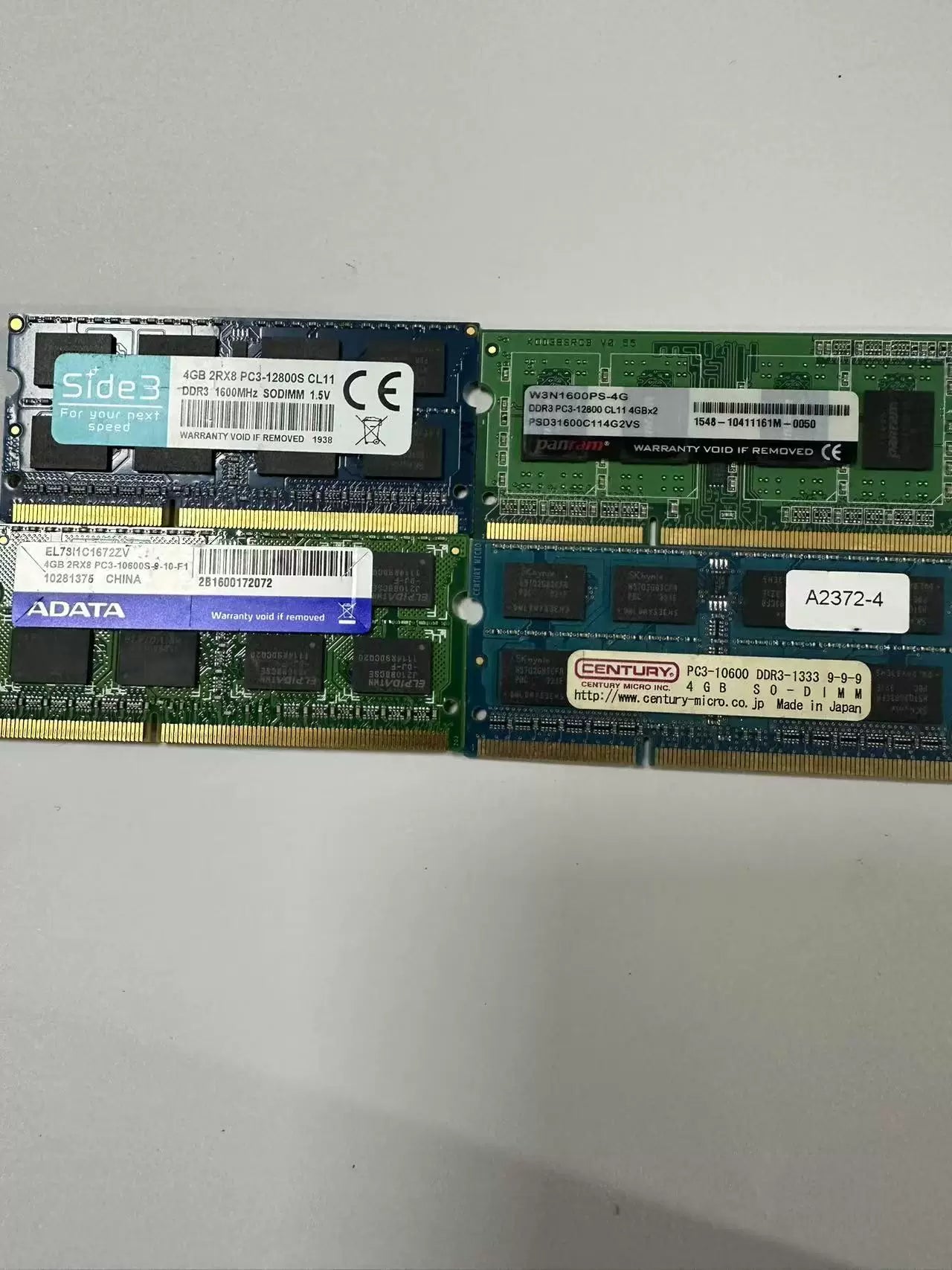 USED For Notebook Samsung Kingston Micron Hynix 3rd Gen Memory Stick DDR3 2G 4G 8G 8500 1333 1600  PC3L  Laptop RAM memory