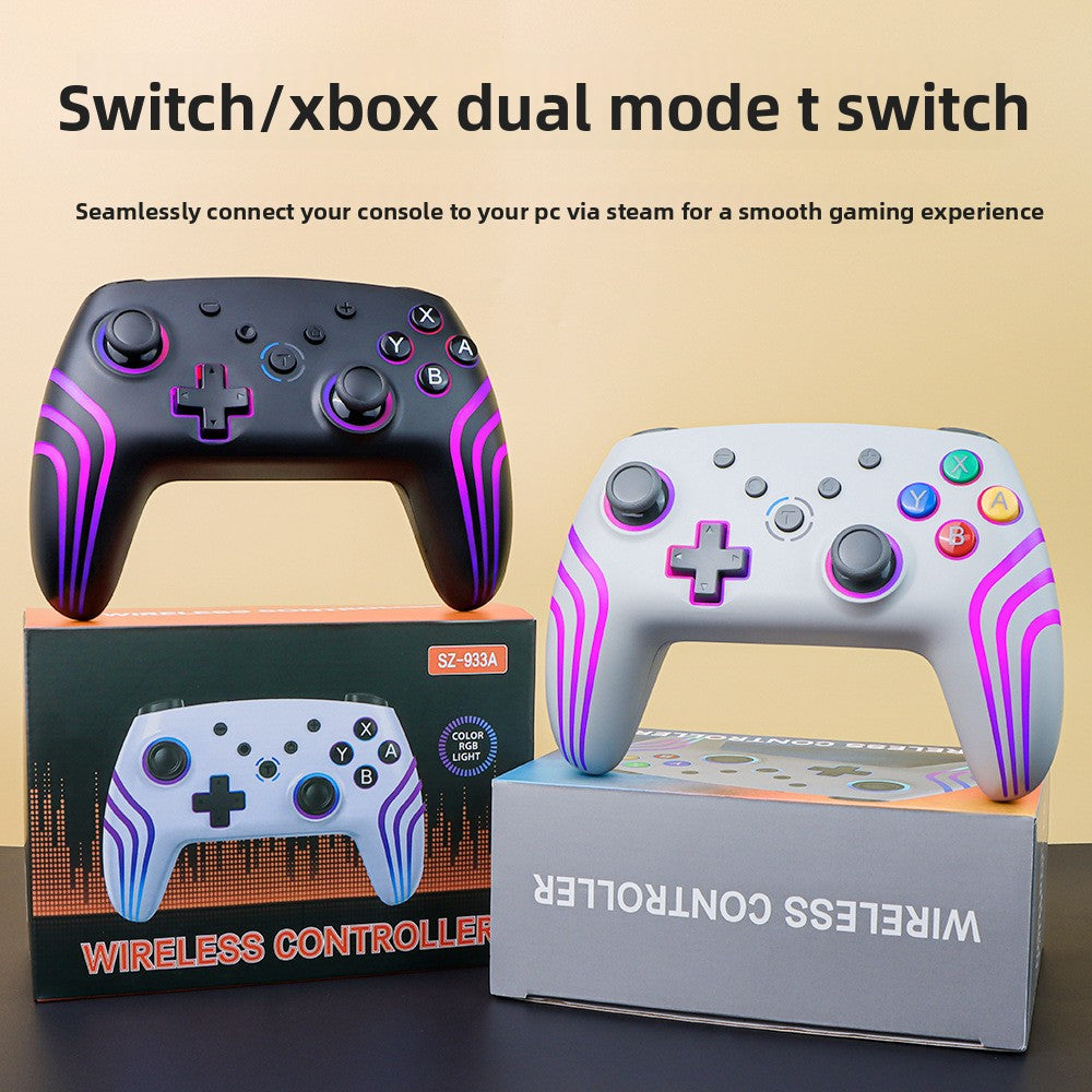 New NS PRO gamepad SWITCH Bluetooth wireless handle with six-axis somatosensory vibration RGB colorful lights