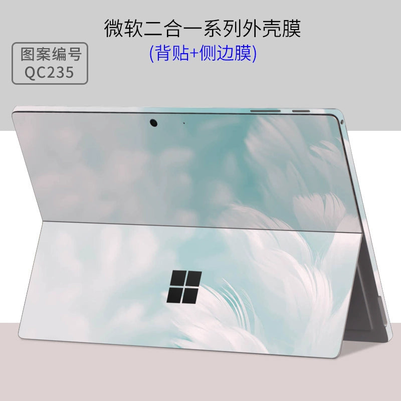 Microsoft Surface Pro Tablet Go RT2 Solid Color RT1 Sticker 12.4 Inch Color Picture Body Case Transparent Frosted Leather Pattern Film Back Protective Cover Film