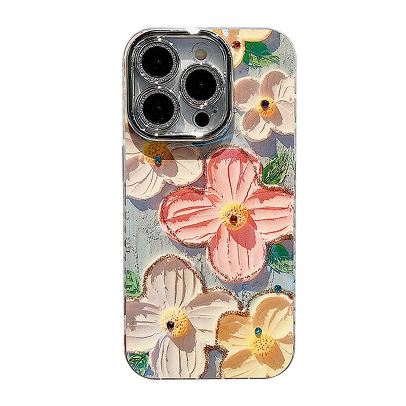 Accessories for art point drill oil painting flower bracelet iphone15promax mobile phone case apple 14 new 12pro