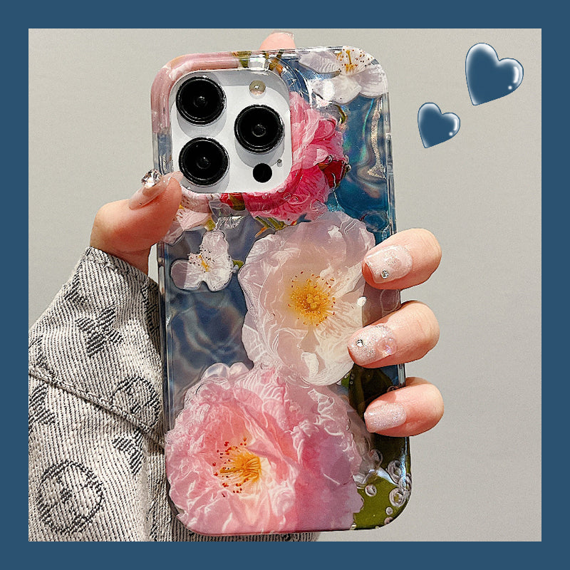 Accessories Suitable for high-end and beautiful hibiscus flower bracelet iphone15pro max mobile phone case Apple 13 new model