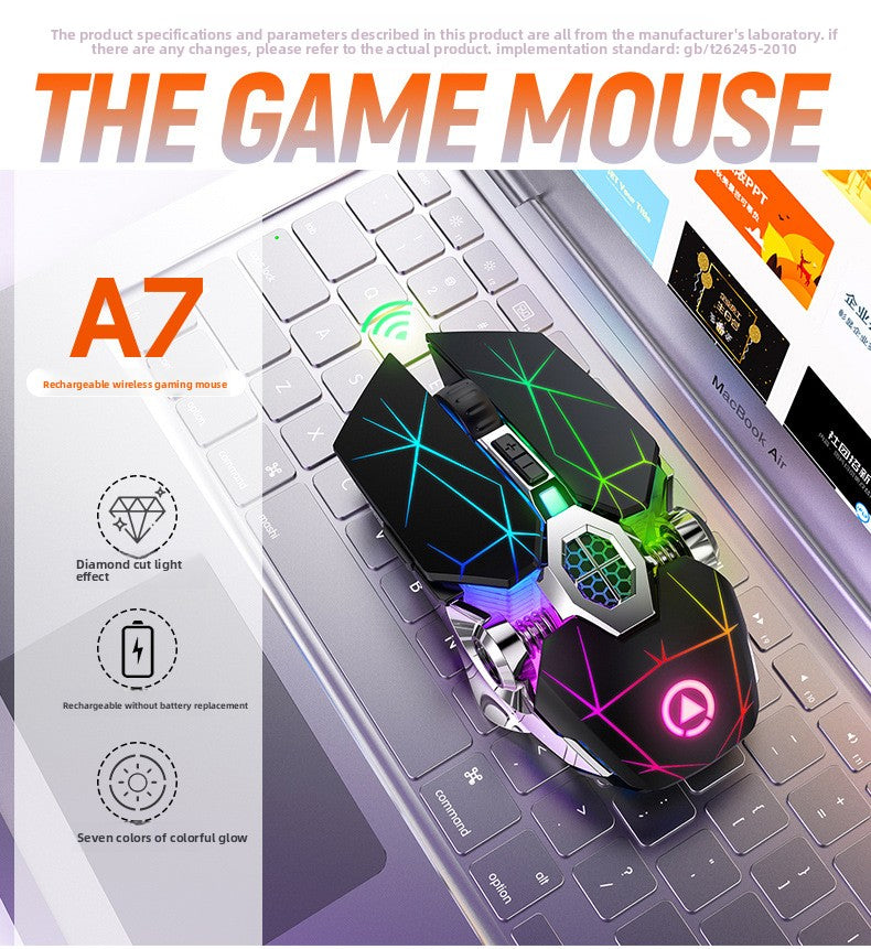 Silver Condor A7 Rechargeable Wireless Mouse Mute Computer Accessories Home Office Games