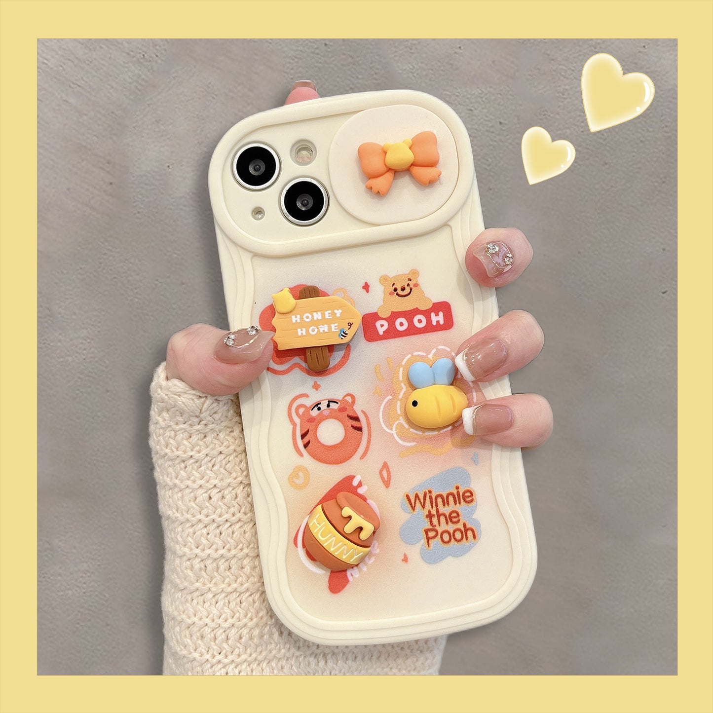 Accessories Cheese Cheese Bear Sliding Window for Apple 14promax Mobile Phone Case iphone13 Cute 11 Soft Case 12