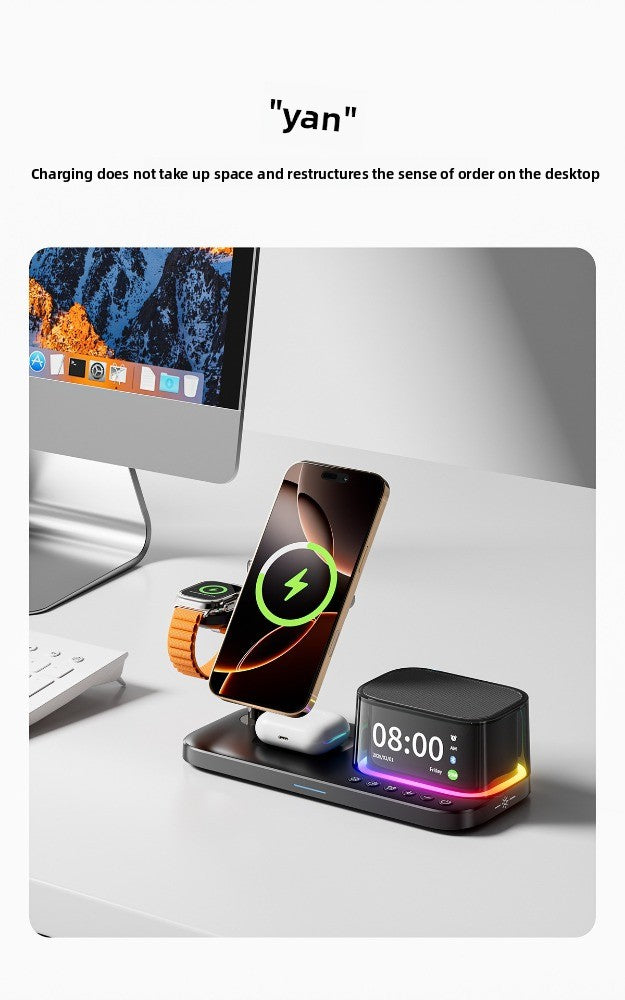 Qi2.2 Magnetic 3-in-1 wireless charger 25W is suitable for Apple mobile phone Bluetooth audio multi-function wireless charging