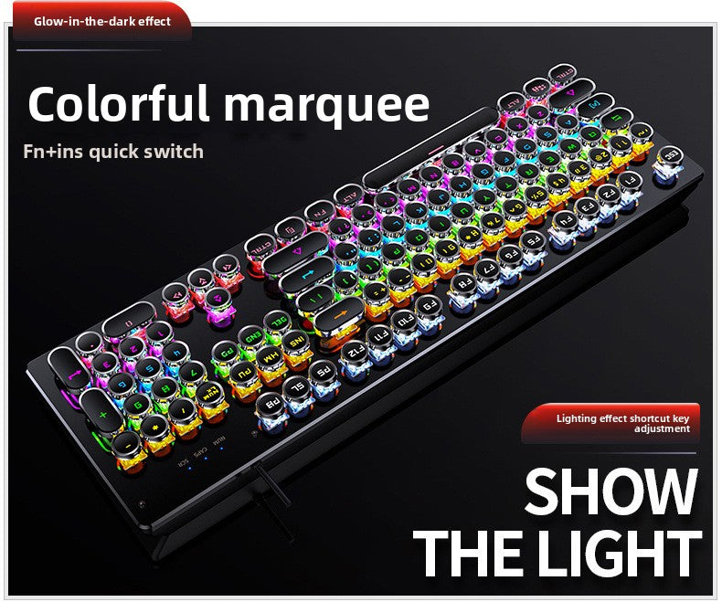 Silver Sculptor Summoner Real Mechanical Keyboard, Interchangeable Shaft Gaming Blue Shaft Punk Wired USB