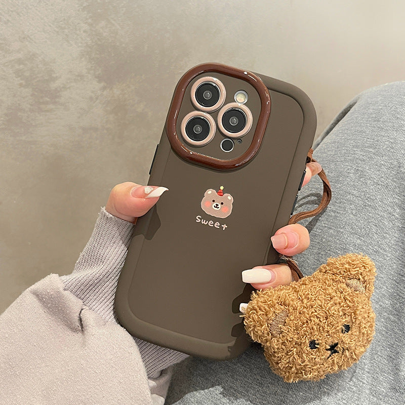 Accessories Autumn and winter Internet celebrity cartoon bear doll for Apple 15promax mobile phone case iphone14pro simple 13