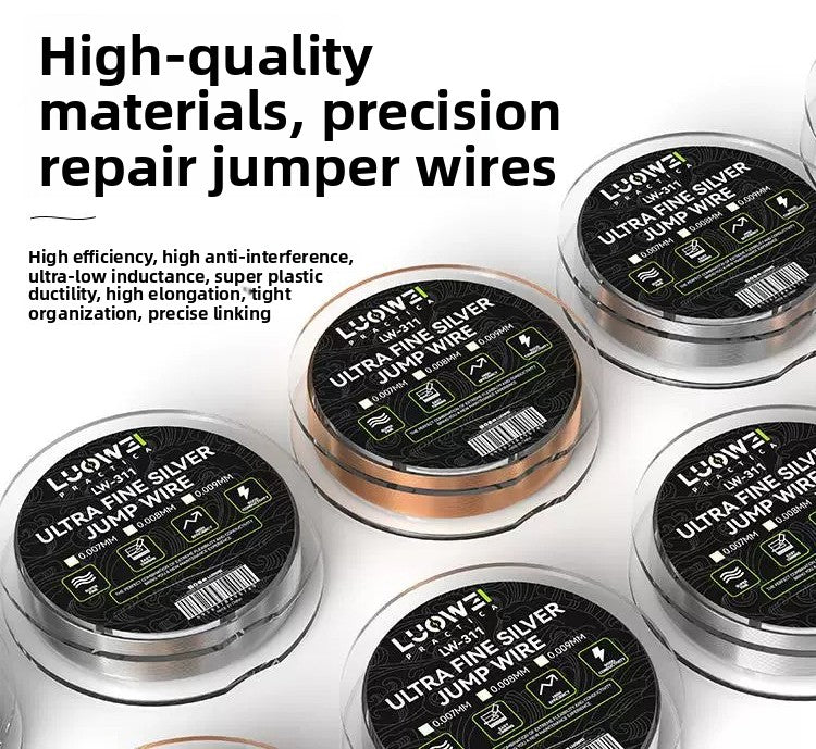 Ultra Fine Silver Jump Wire 0.01/0 02/0.007/008/0.009 Silver Copper Flying Wire, iPhone main board Fingerprint Phone Repair tools