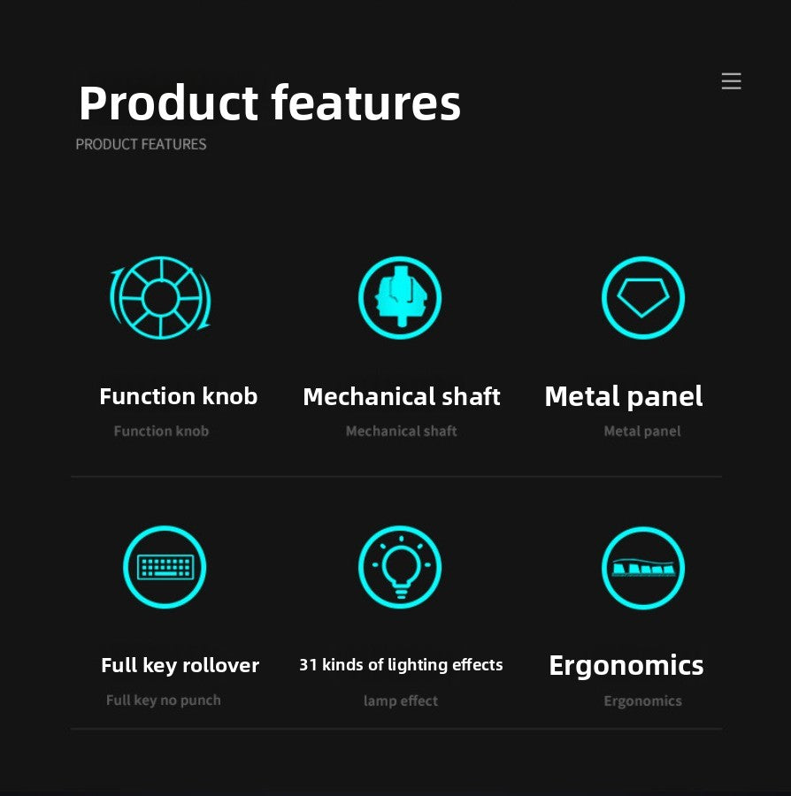 E-sports wired mechanical keyboard Metal keycap Mechanical axis keyboard and mouse headset Punk game keyboard and mouse
