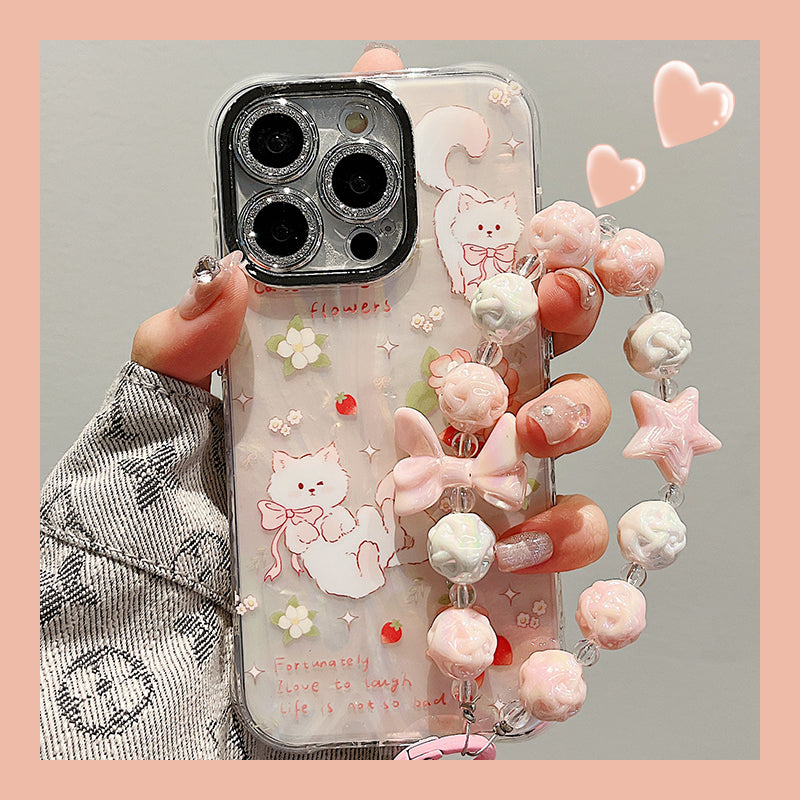 Accessories Superior sense shell flower rabbit cat bracelet iphone15pro max mobile phone case apple 13 new