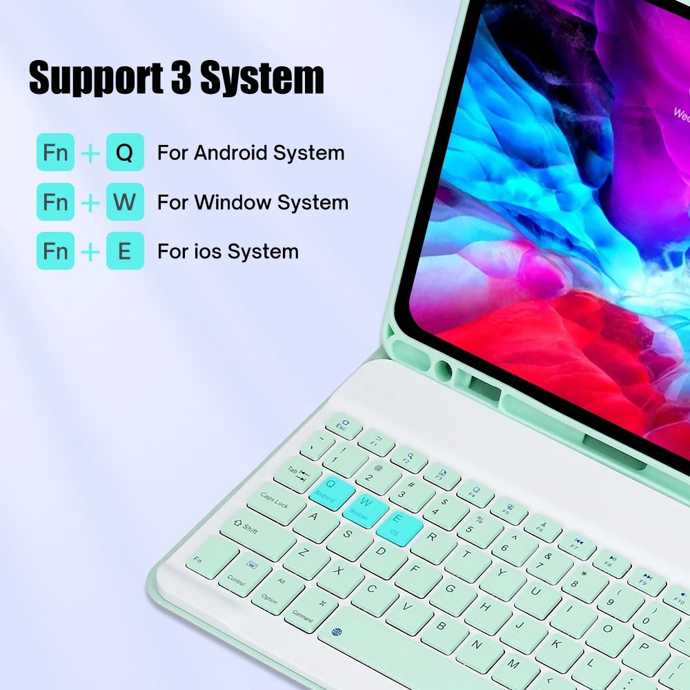 Applicable ipad 10th generation 2022 bluetooth keyboard leather case silicone pen slot Pro11 tablet Air4 protective case 5 mouse protective Accessories