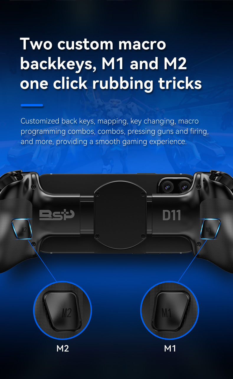 D11  Stretch Game Streaming Handle Wireless Hall Trigger Macro Back Key Switch/Android /IOS/PC