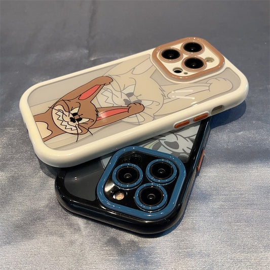 Accessories Fun Tom Cat iPhone15 Phone Case Couple Jerry Mouse iPhone14ProMax Protection 13 Anti-drop Female