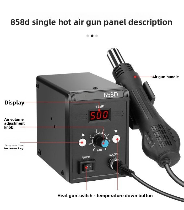 Welding table electric soldering iron hot air gun 2-in-1 mobile phone repair dismantling welding gun small high temperature solder 8586d phone laptop repair tools