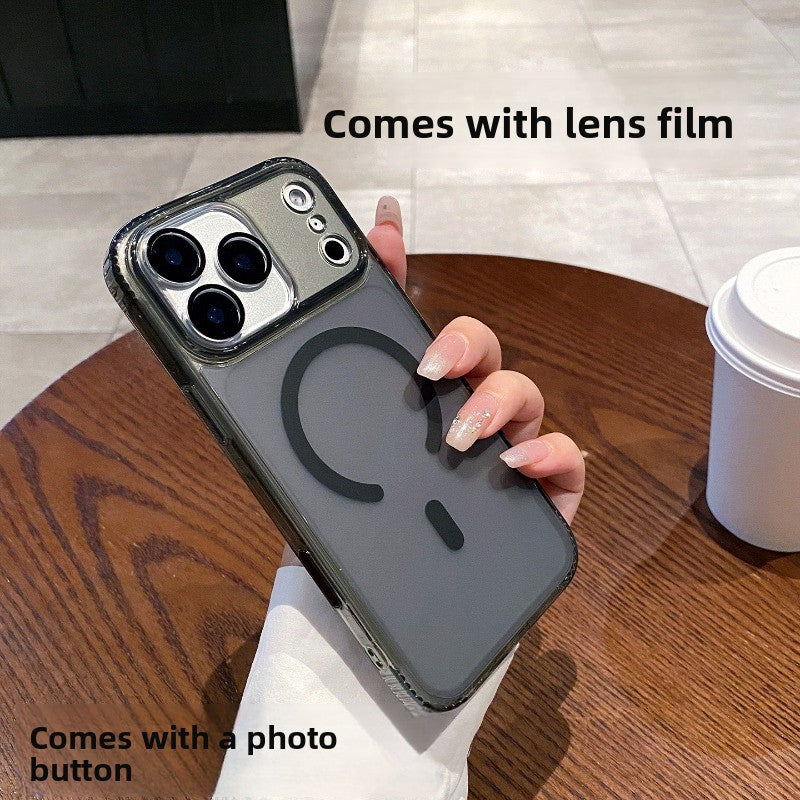 All-inclusive with camera button for iPhone 17promax mobile phone case New iPhone16 Magnetic suction tape Lens film Airbag anti-drop 17pro Full transparency Advanced sense 16pro Simple shell Phone accessories