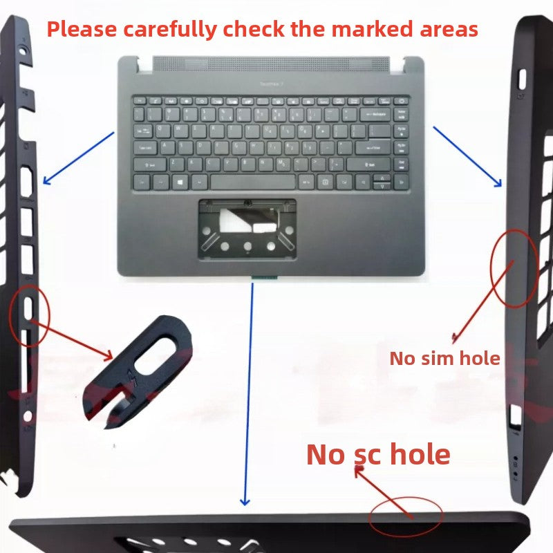 Cover case Keyboard For ACER TravelMate P214 P40 N19Q7 lcd back housing rear bezel top case palmrest upper keyboard bottom hinge cover Acer laptop repair parts