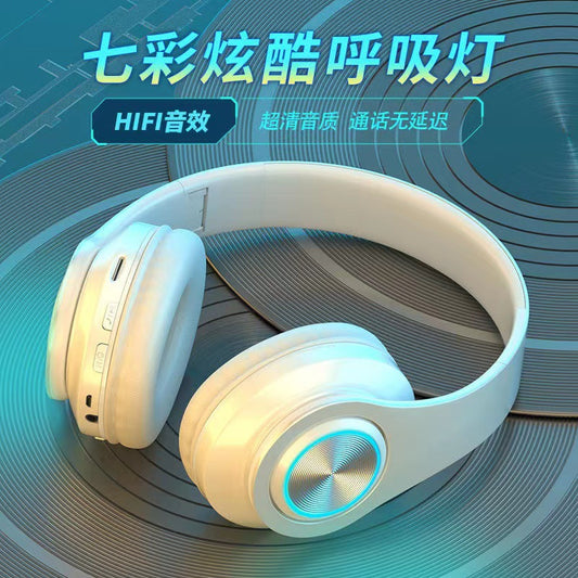 AccessoriesB39 Wireless Luminous Bluetooth Headset Headset Subwoofer Sports Game 5.0 Pluggable Card Folding