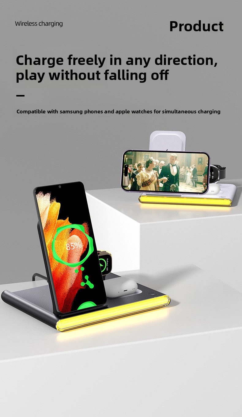 C27 3-in-1 wireless charging folding  Apple Samsung wireless charging