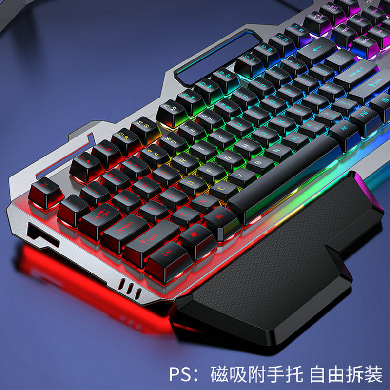 (Shipping fee not included) Cross-border mechanical tea shaft feel keyboard mouse earphone set laptop wired keyboard mouse e-sports game