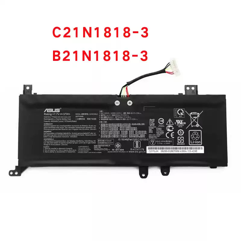 Genuine original Laptop battery for ASUS Vivobook  V5200E V5200J FL8850U X515E C21N1818-1 B21N1818-1 B21N1818-2 B21N1818-3 B21N1818-4 battery ASUS Laptop repair parts