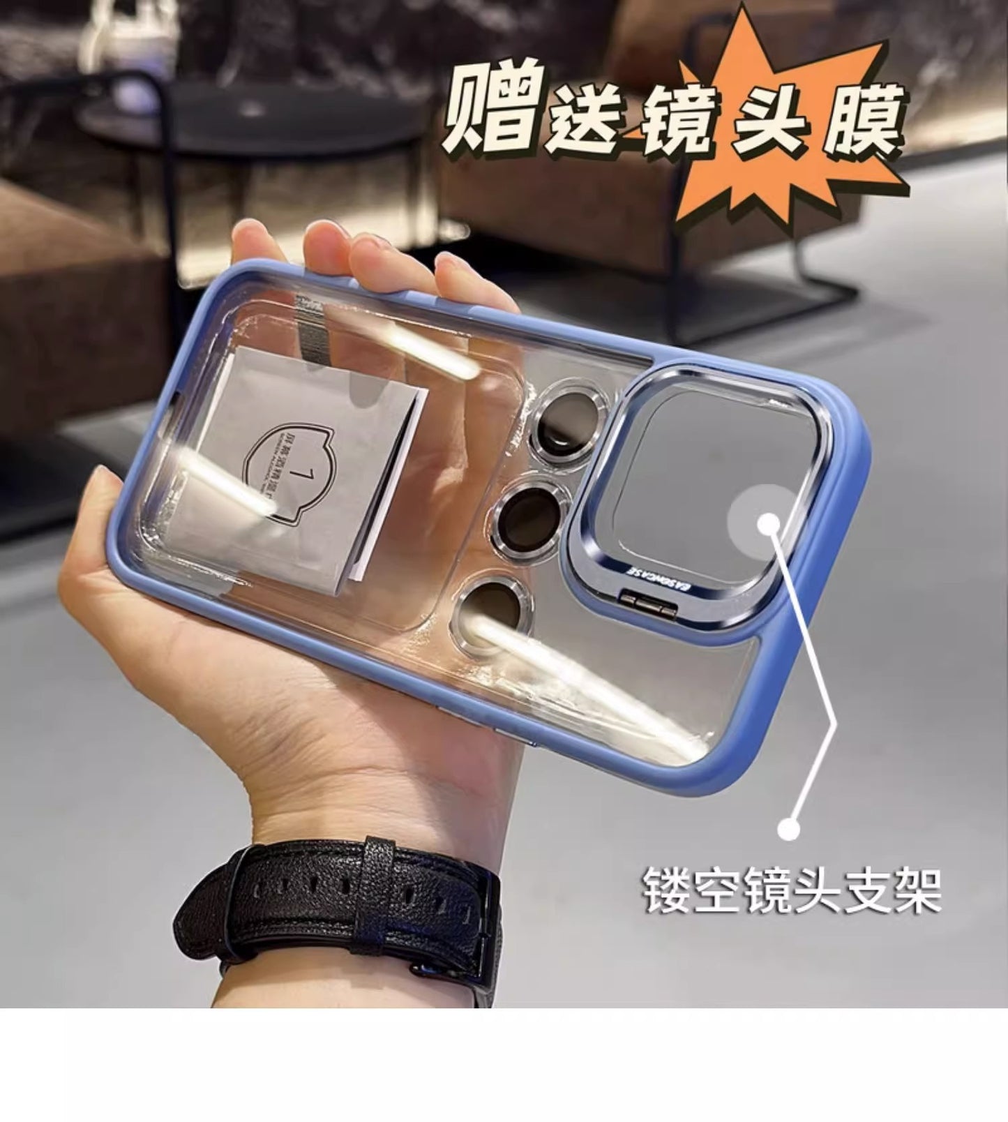 (Free shipping)For iPhone Superior summer orange  Phone case transparent lens film Lens cap bracket for free