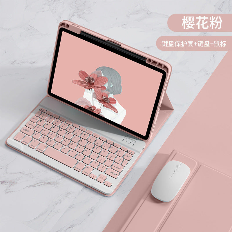 Applicable to Xiaomi tablet 6 Bluetooth keyboard case mipad 5 round keycap Pro11 upper pen slot tablet case case protective Accessories