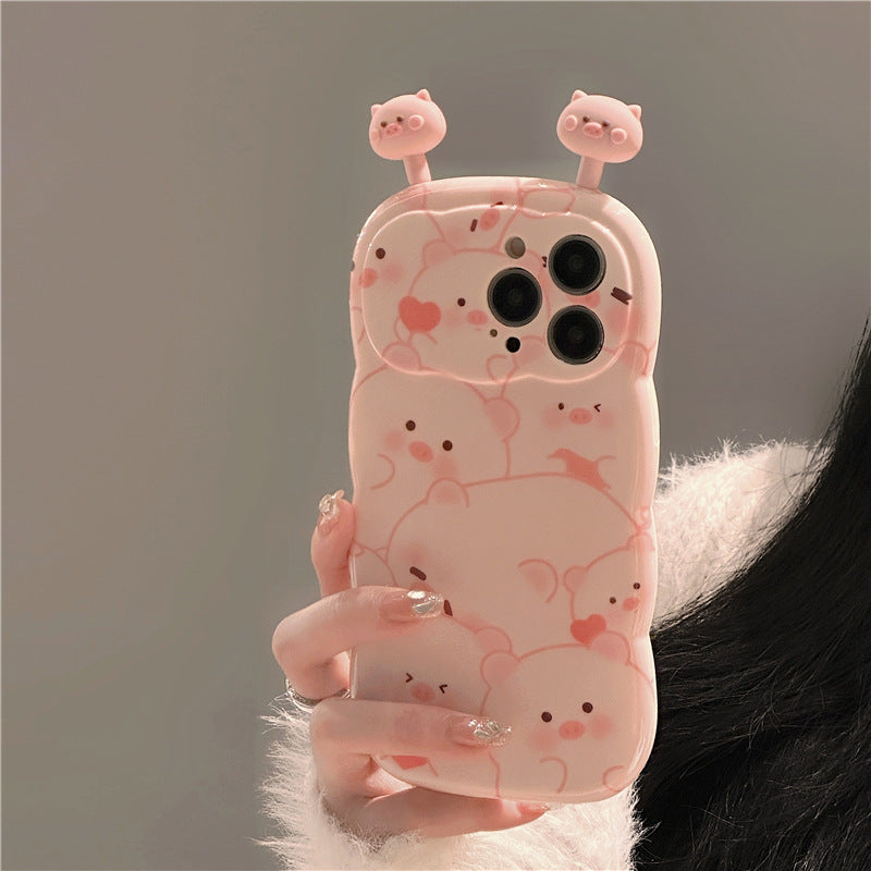 Accessories Pink cute piggy shaking doll for iphone14promax iPhone 13 case 11 new 14pr