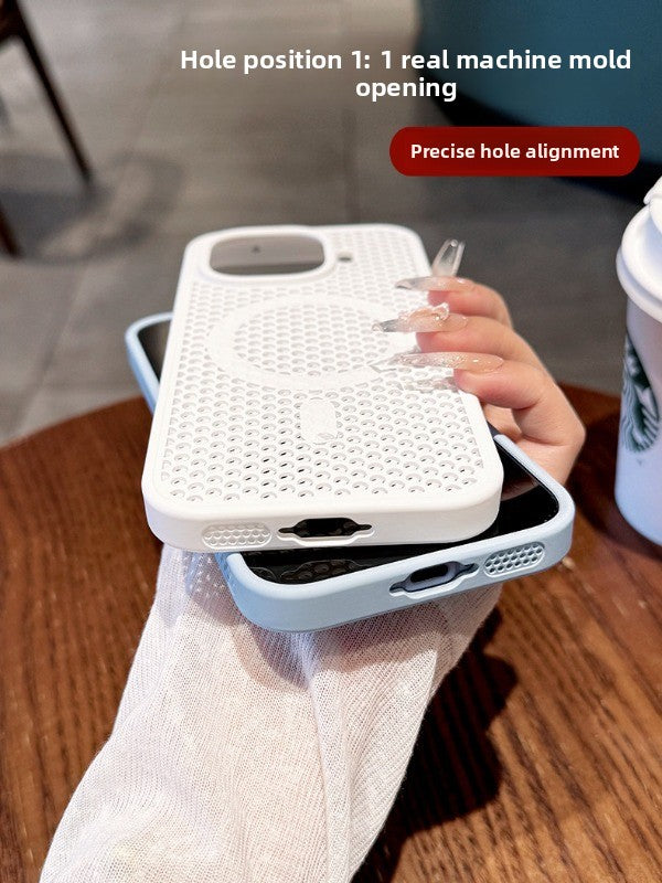 Heat dissipation magnetic suction For iQOOZ11turbo mobile phone case New z10turbopro Large area honeycomb mesh Heat dissipation magnetic attraction protection z9 All-inclusive anti-drop men's and women's cases Phone Accessories
