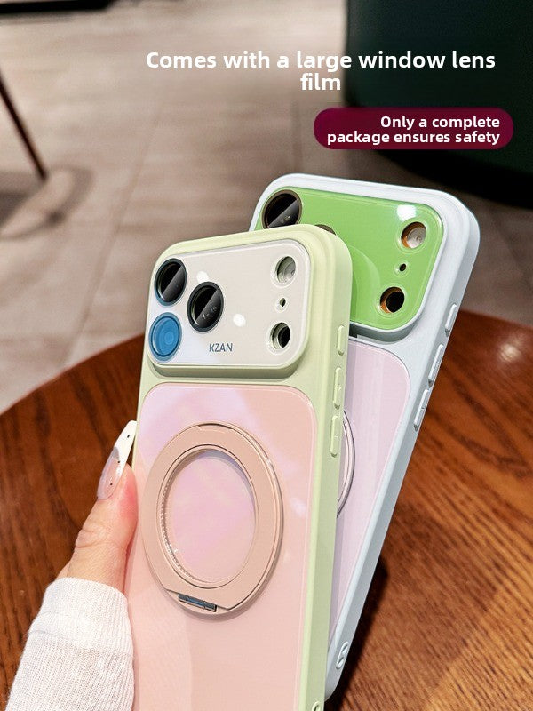 Ice 360 ° bracket for iphone17promax mobile phone case iPhone 16pro new second becomes large window lens all-inclusive 15 anti-drop protection 14 advanced color contrast 13 heat dissipation case women's Phone accessories