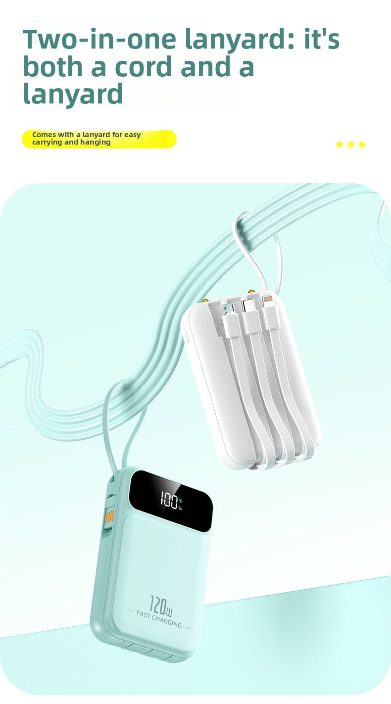 Power bank super fast charging mini with its own cable 20000mAh mobile power supply