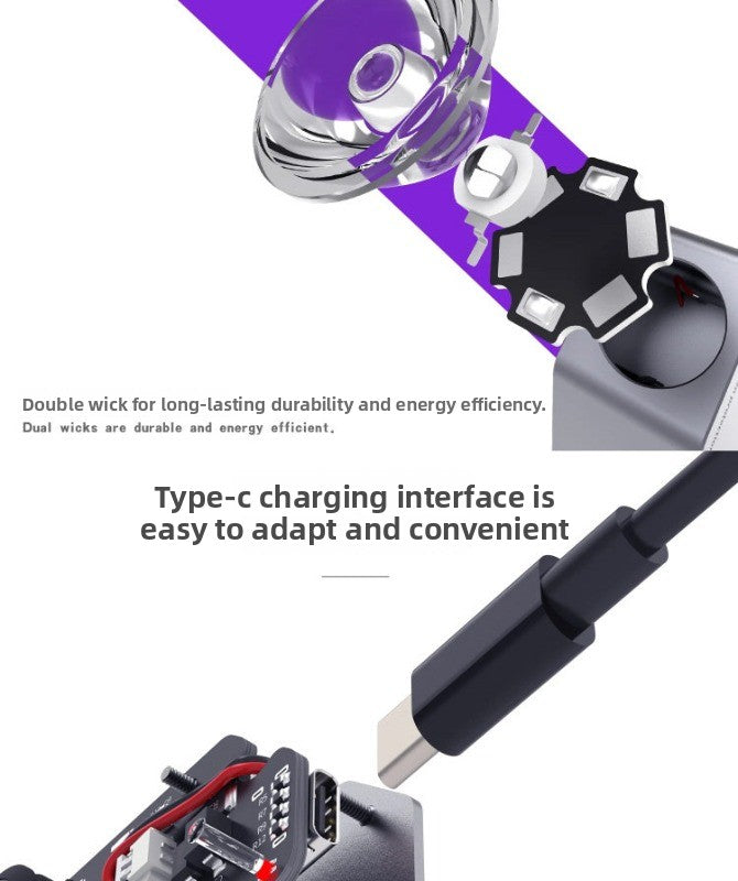 Mobile phone repair uv glue purple light curing light green oil three-second oil aluminum alloy LED double wick curing light