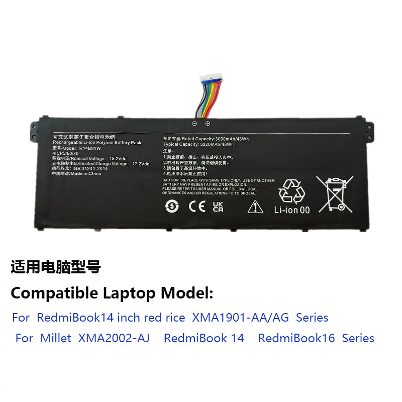 (Shipping fee not include)for小米RedmiBook 14/16 XMA1901-AA/AG  replacement  battery  R14B01W