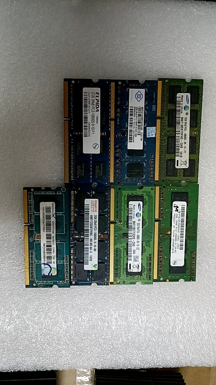 USED For Notebook Samsung Kingston Micron Hynix 3rd Gen Memory Stick DDR3 2G 4G 8G 8500 1333 1600  PC3L  Laptop RAM memory