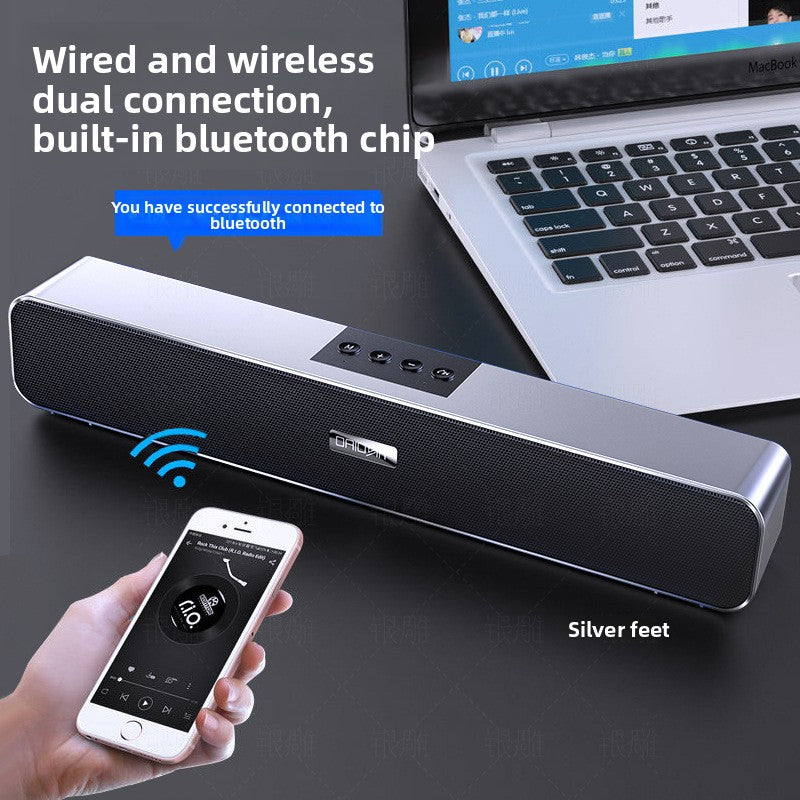 Silver Diao A36 Computer Bluetooth Audio USB Smart Speaker Subwoofer Card