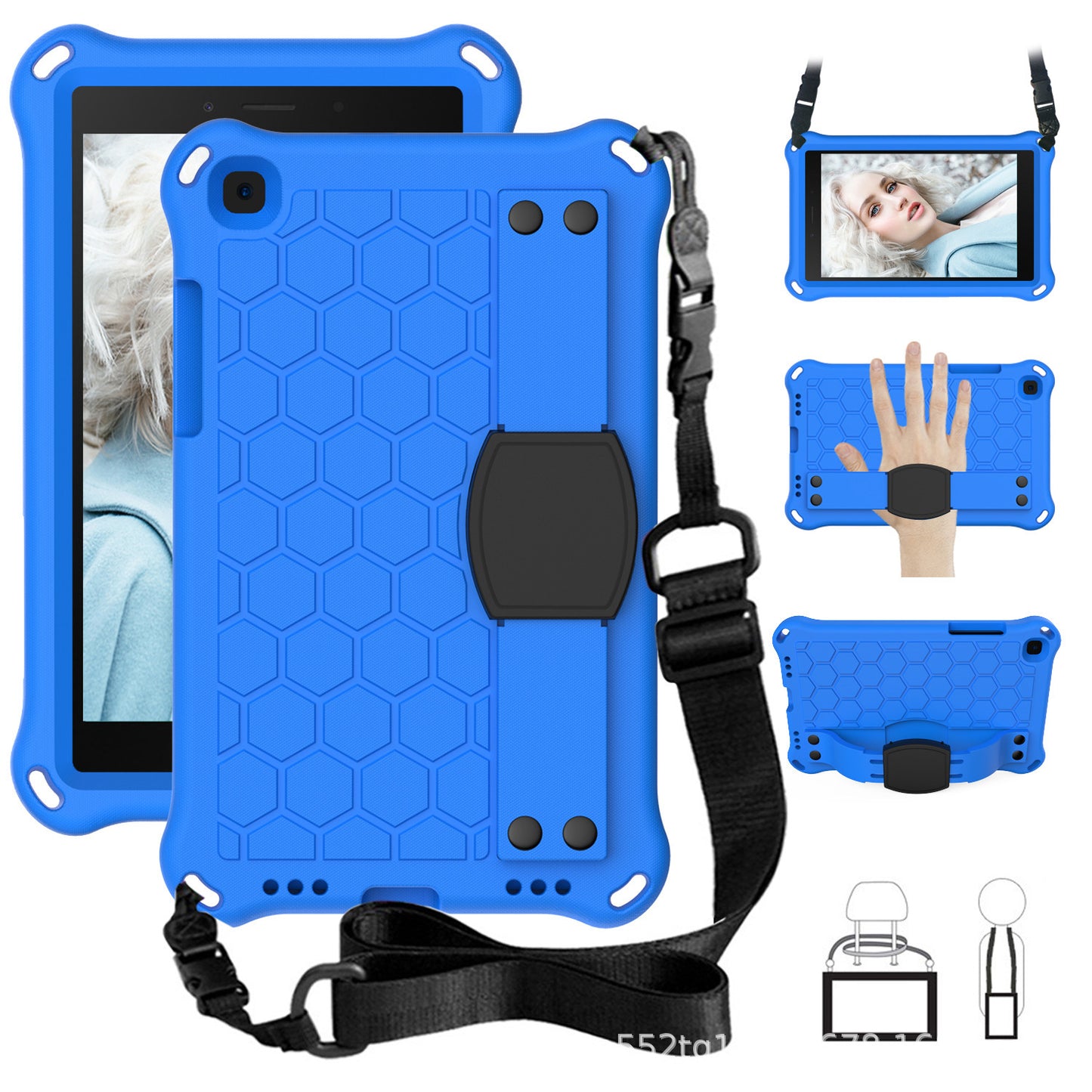 Applicable Samsung Tablet Tab A 8 inch T290 protective cover T295EVA Children's anti-drop safety bracket Shoulder strap protective Accessories