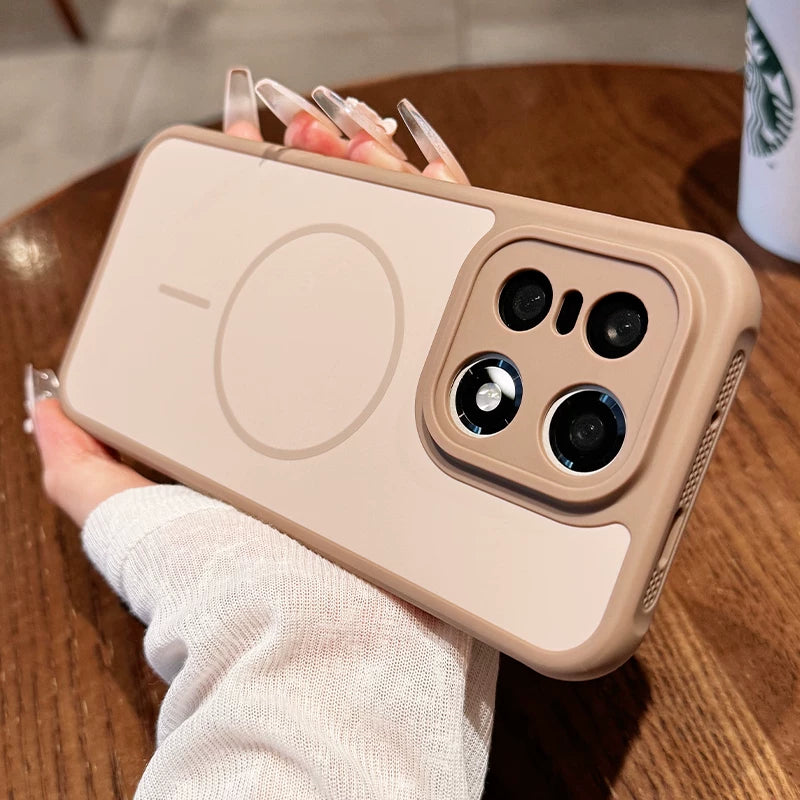 Contrasting color heat dissipation magnetic suction For OnePlus 15 mobile phone case New OnePlus 15T strong magnetic adsorption fine hole frame OnePlus side heat dissipation design Soft edge shell Phone Accessories